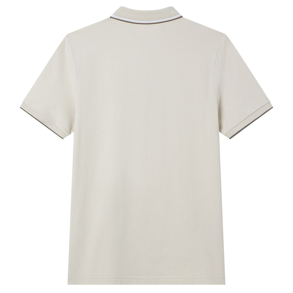 Men’s Slim Pique Solid Polo with Flat Knit Collar