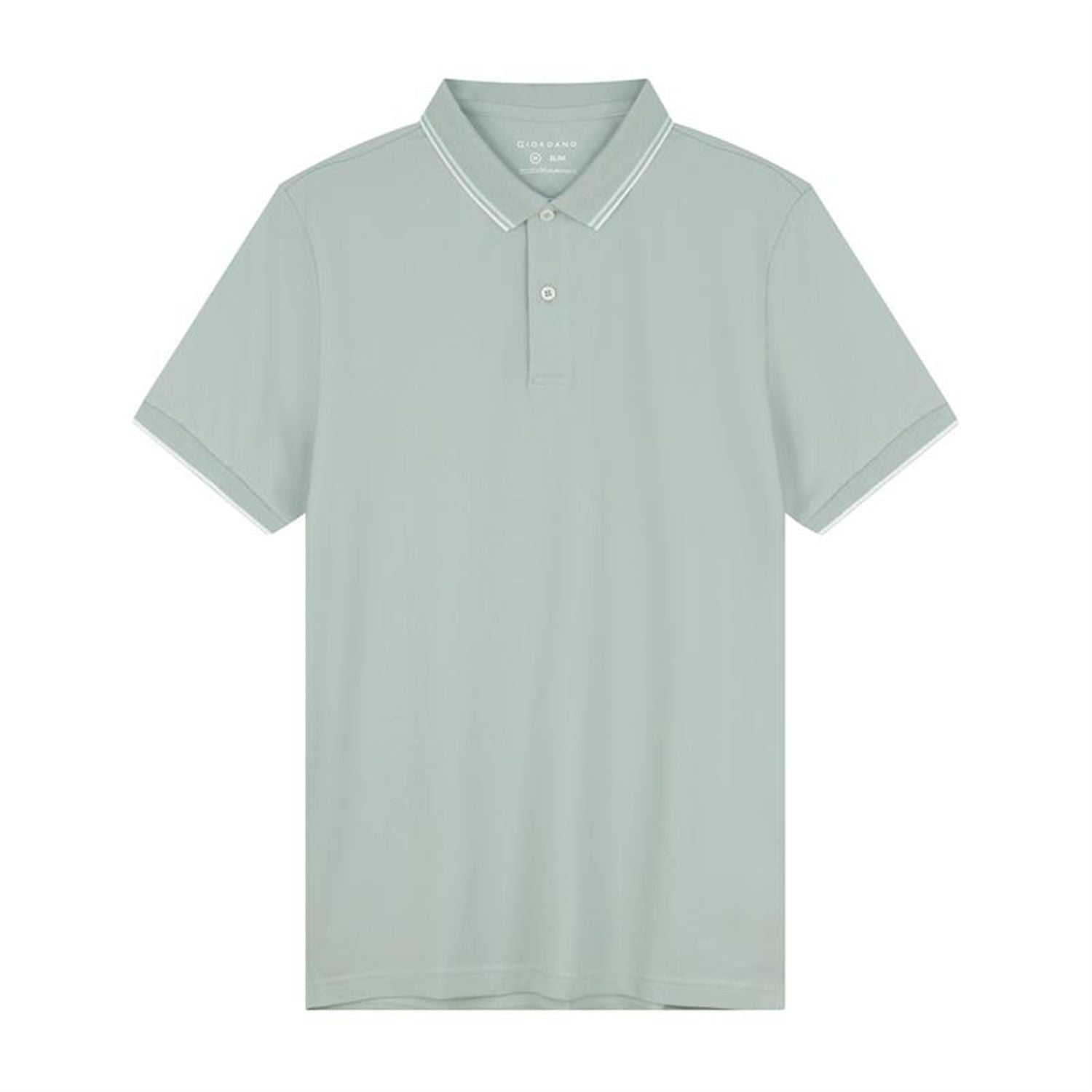 Men’s Slim Pique Solid Polo with Flat Knit Collar