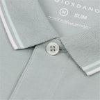 Men’s Slim Pique Solid Polo with Flat Knit Collar