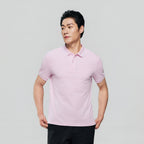 Men’s Slim Pique Solid Polo with Flat Knit Collar