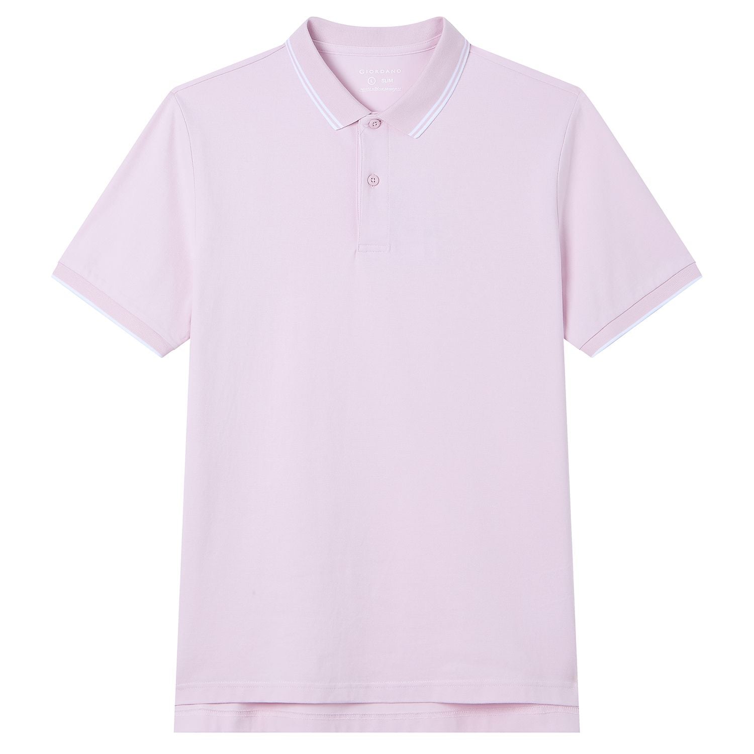 Men’s Slim Pique Solid Polo with Flat Knit Collar