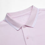 Men’s Slim Pique Solid Polo with Flat Knit Collar