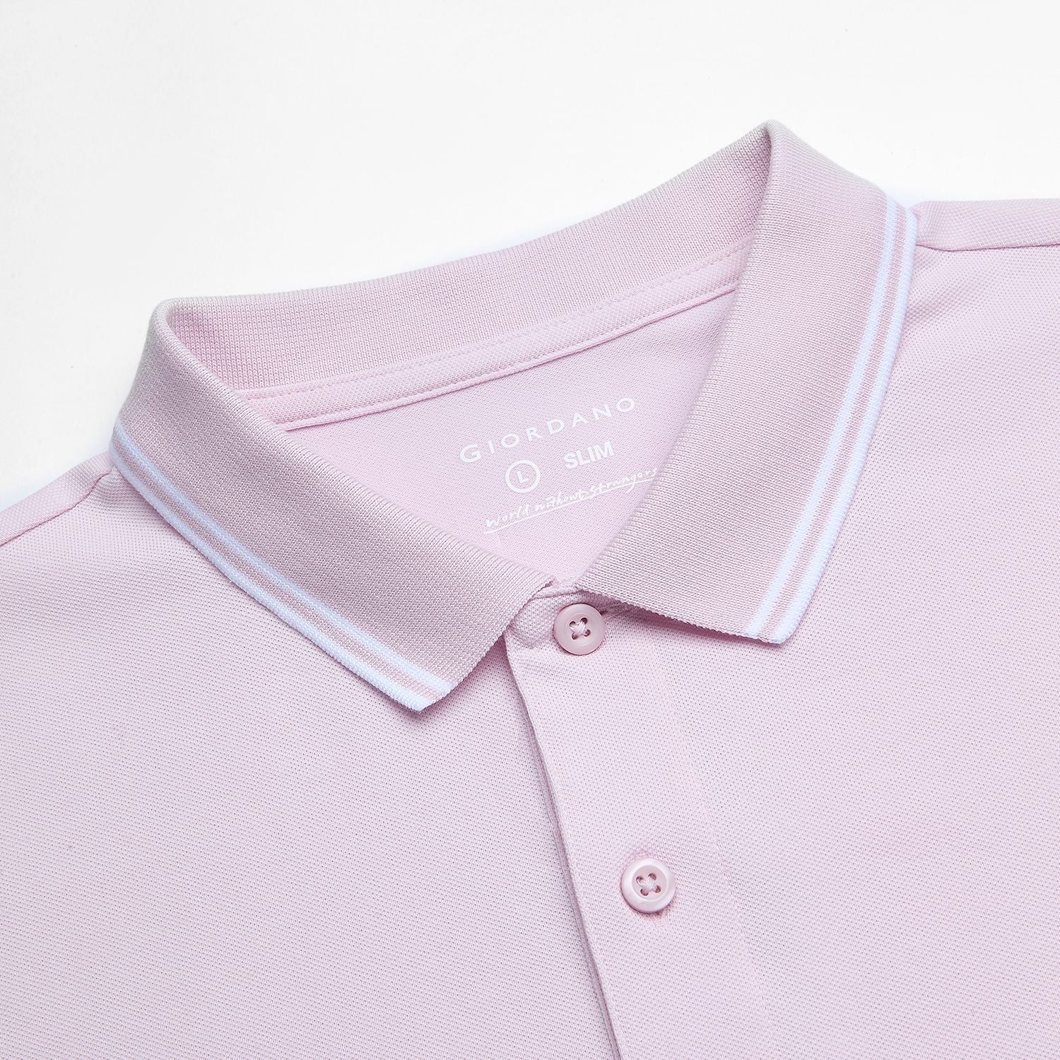 Men’s Slim Pique Solid Polo with Flat Knit Collar