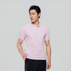 Men’s Slim Pique Solid Polo with Flat Knit Collar