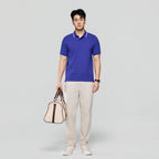 Men’s Slim Pique Solid Polo with Flat Knit Collar