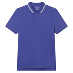 Men’s Slim Pique Solid Polo with Flat Knit Collar
