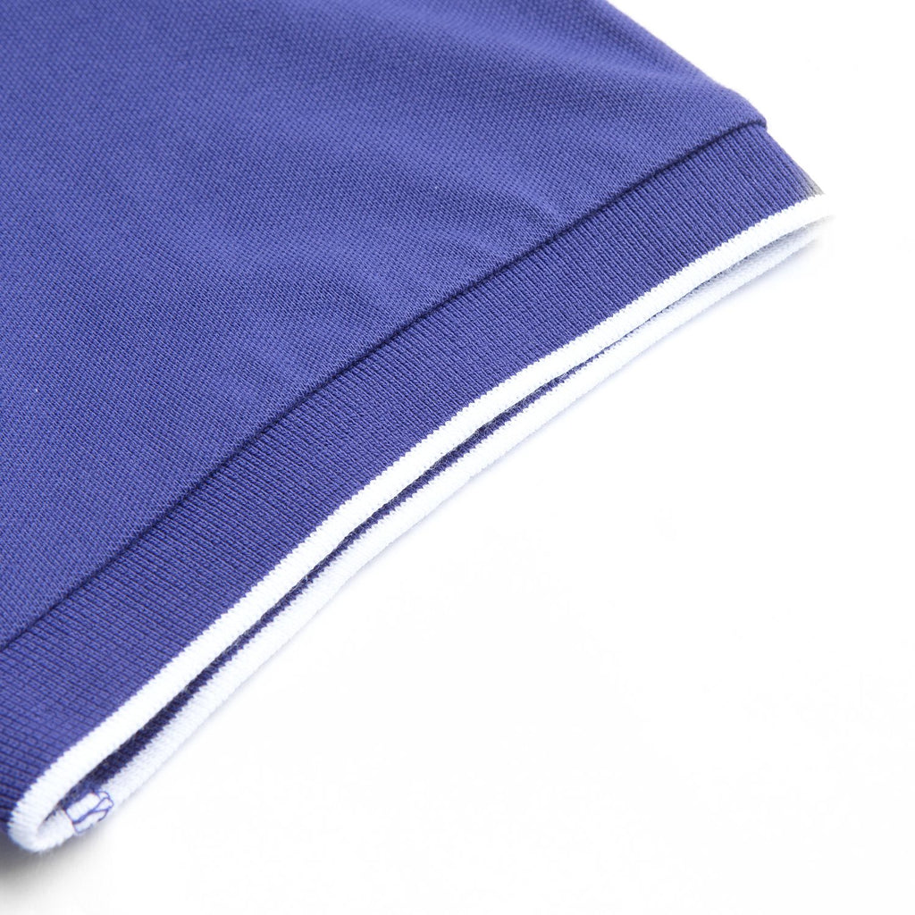 Men’s Slim Pique Solid Polo with Flat Knit Collar