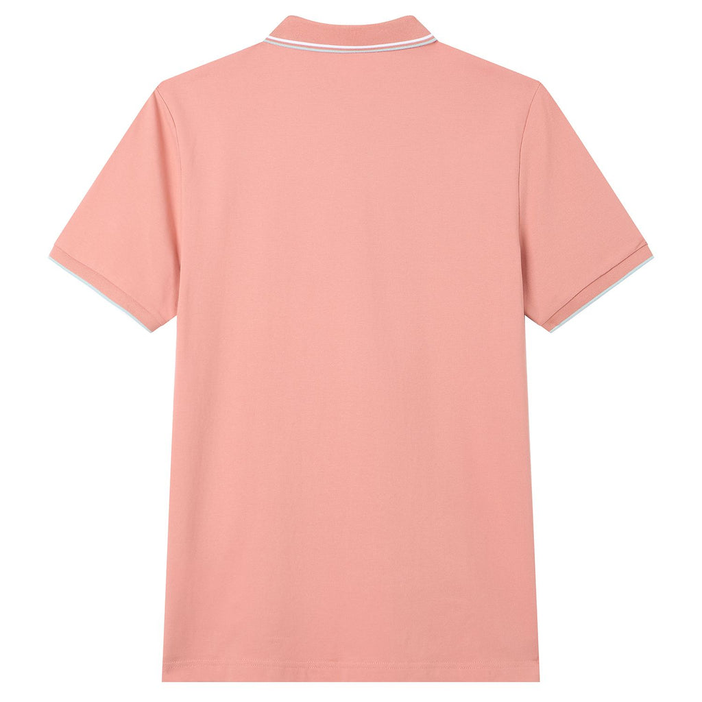 Men’s Slim Pique Solid Polo with Flat Knit Collar