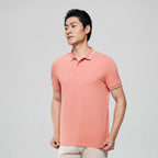 Men’s Slim Pique Solid Polo with Flat Knit Collar