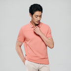 Men’s Slim Pique Solid Polo with Flat Knit Collar