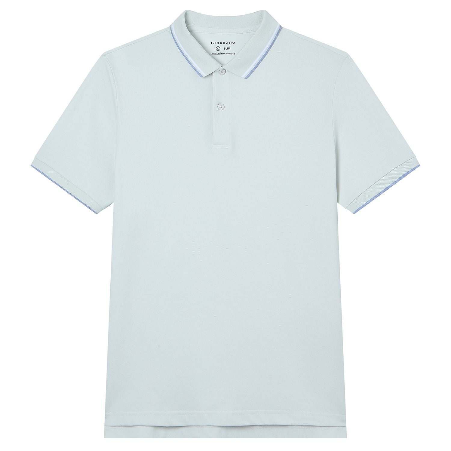 Men’s Slim Pique Solid Polo with Flat Knit Collar