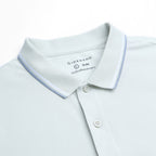Men’s Slim Pique Solid Polo with Flat Knit Collar