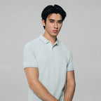 Men’s Slim Pique Solid Polo with Flat Knit Collar