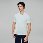 Men’s Slim Pique Solid Polo with Flat Knit Collar
