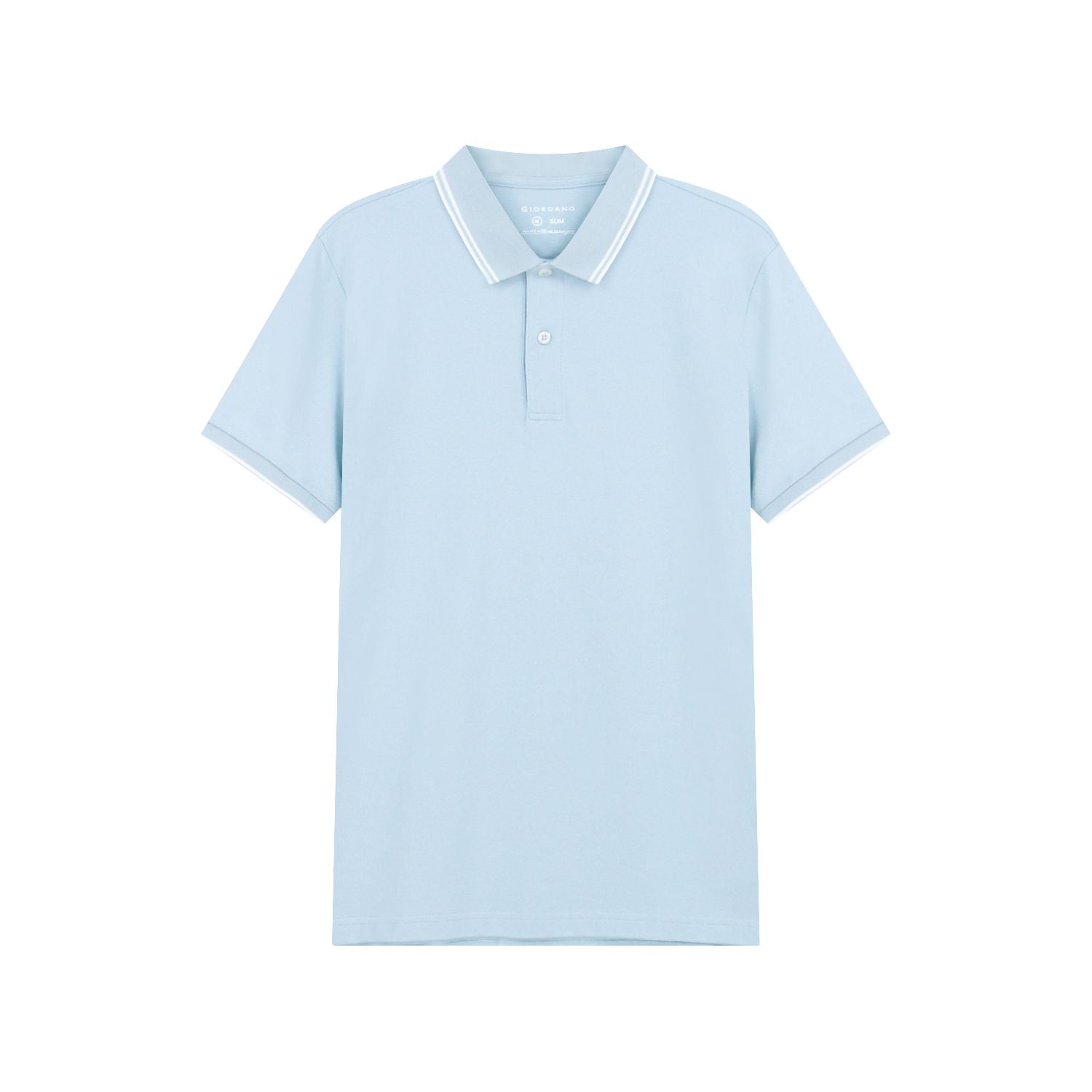 Men’s Slim Pique Solid Polo with Flat Knit Collar
