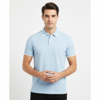 Men’s Slim Pique Solid Polo with Flat Knit Collar