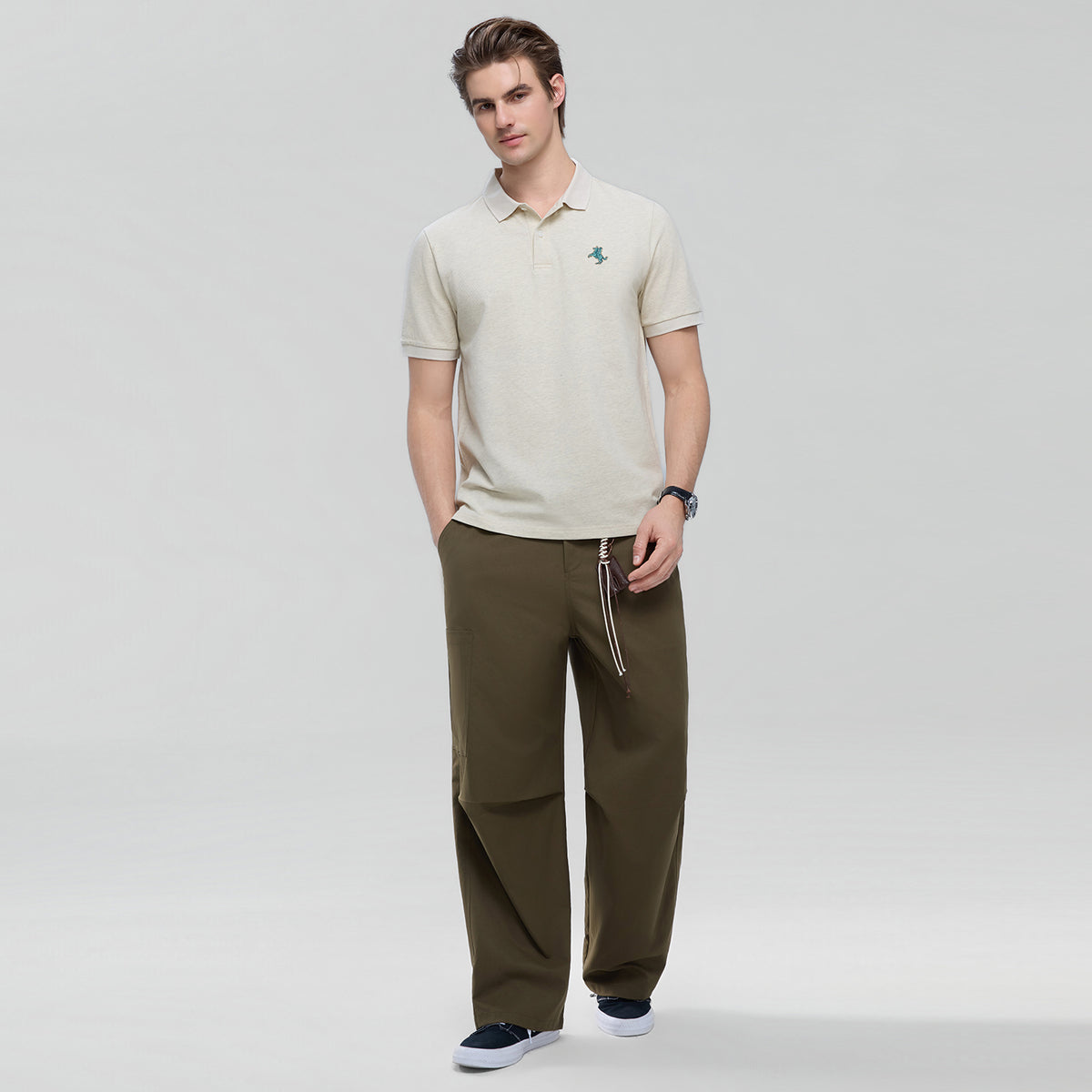 Men's 3G Small Napoleon Slim Melange Polo