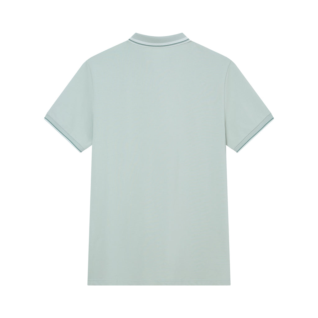 Men’s Slim Pique Polo with Contrast Collar & Signature Embroidery