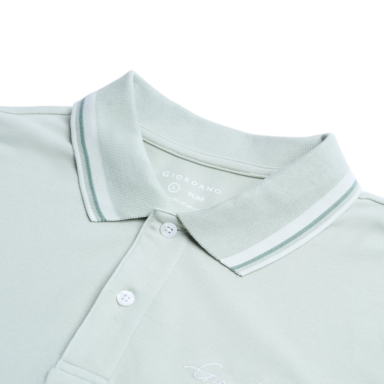 Men’s Slim Pique Polo with Contrast Collar & Signature Embroidery