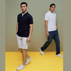 Men's Slim Fit Small Lion Zipper Polo