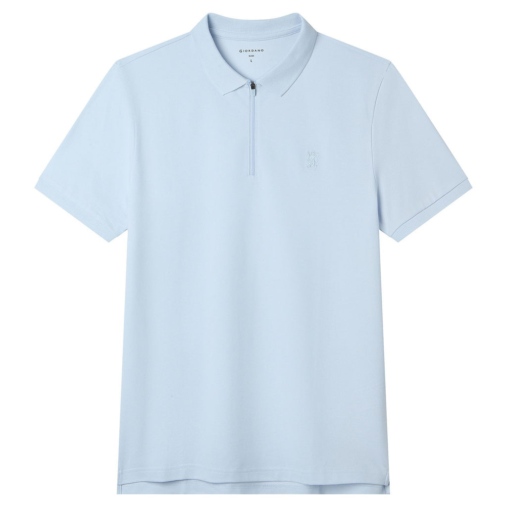 Men's Slim Fit Small Lion Zipper Polo