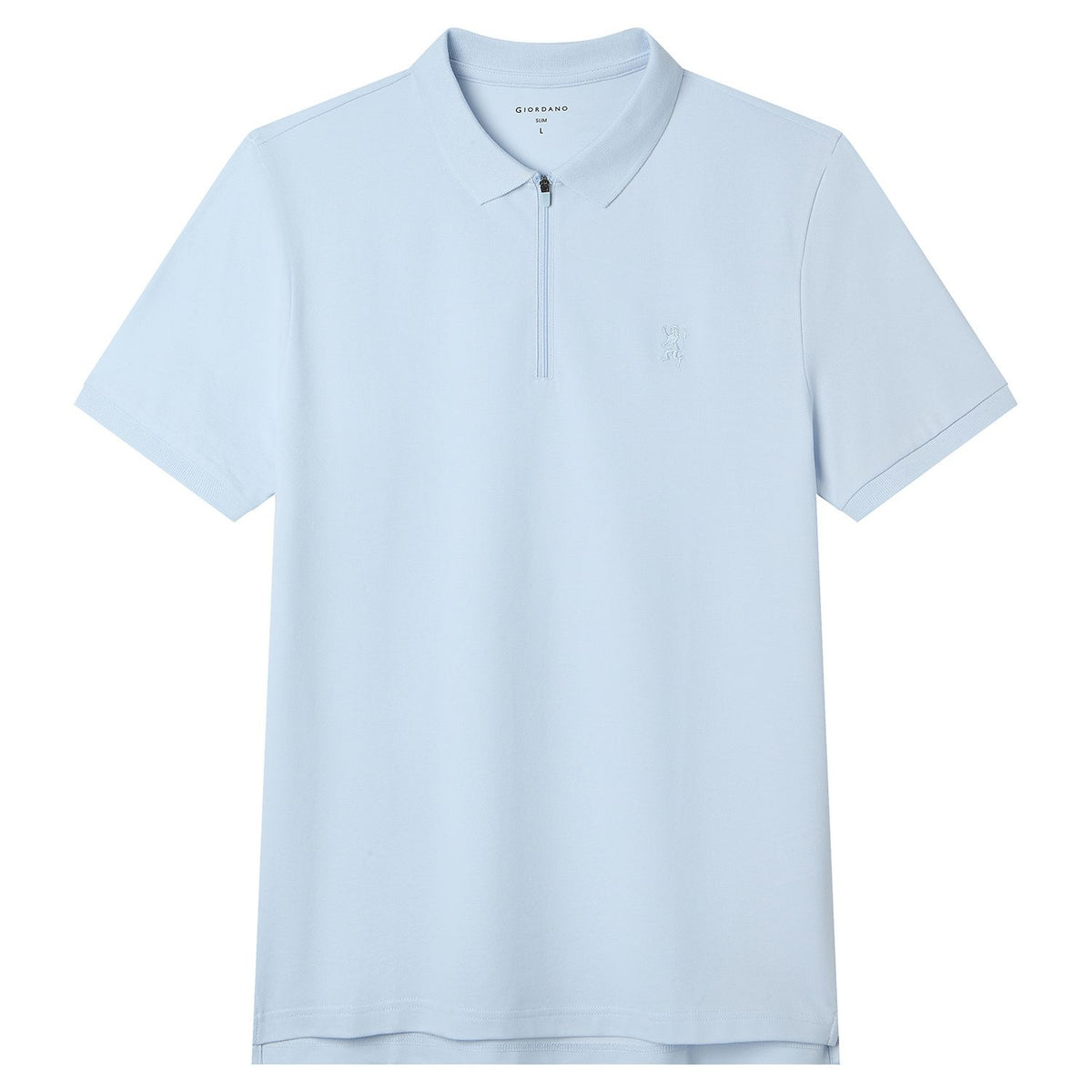 Men's Slim Fit Small Lion Zipper Polo