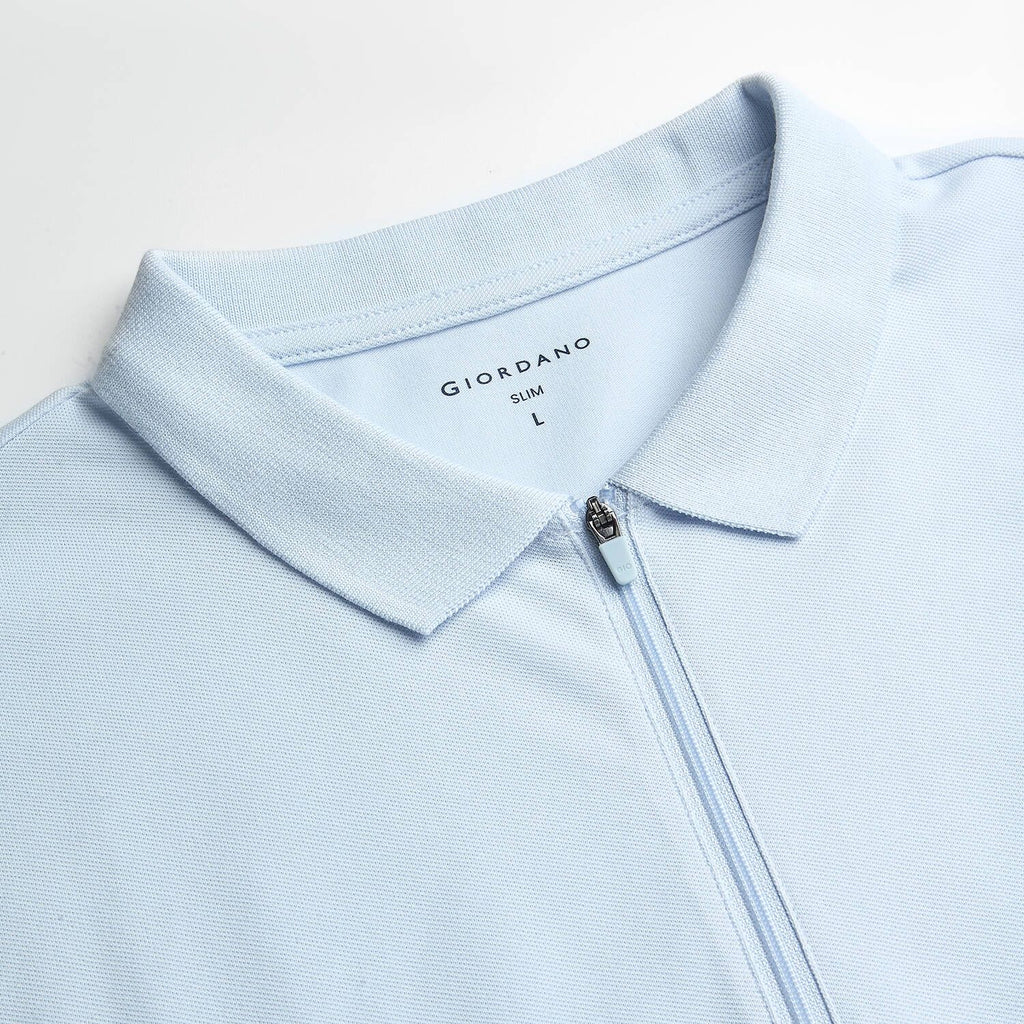 Men's Slim Fit Small Lion Zipper Polo