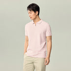 Men's Slim Fit Small Lion Zipper Polo