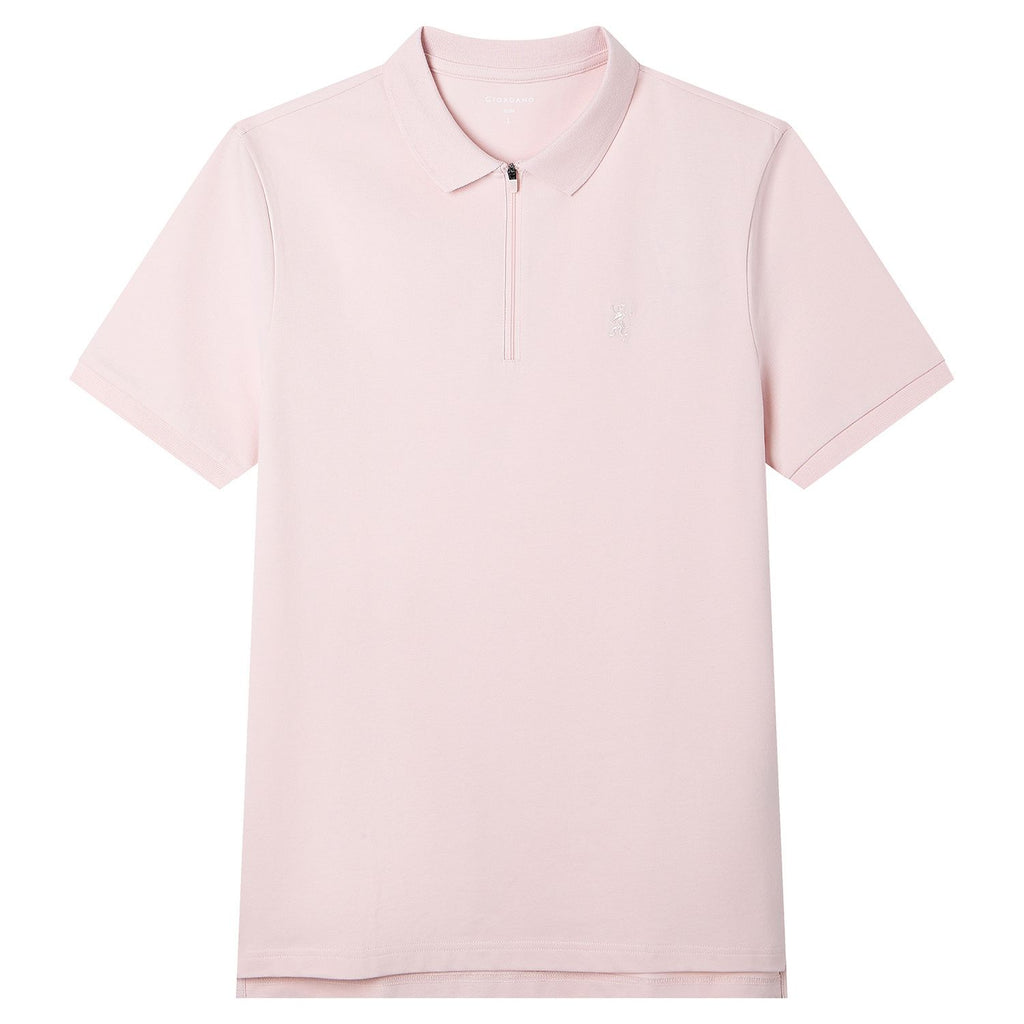 Men's Slim Fit Small Lion Zipper Polo