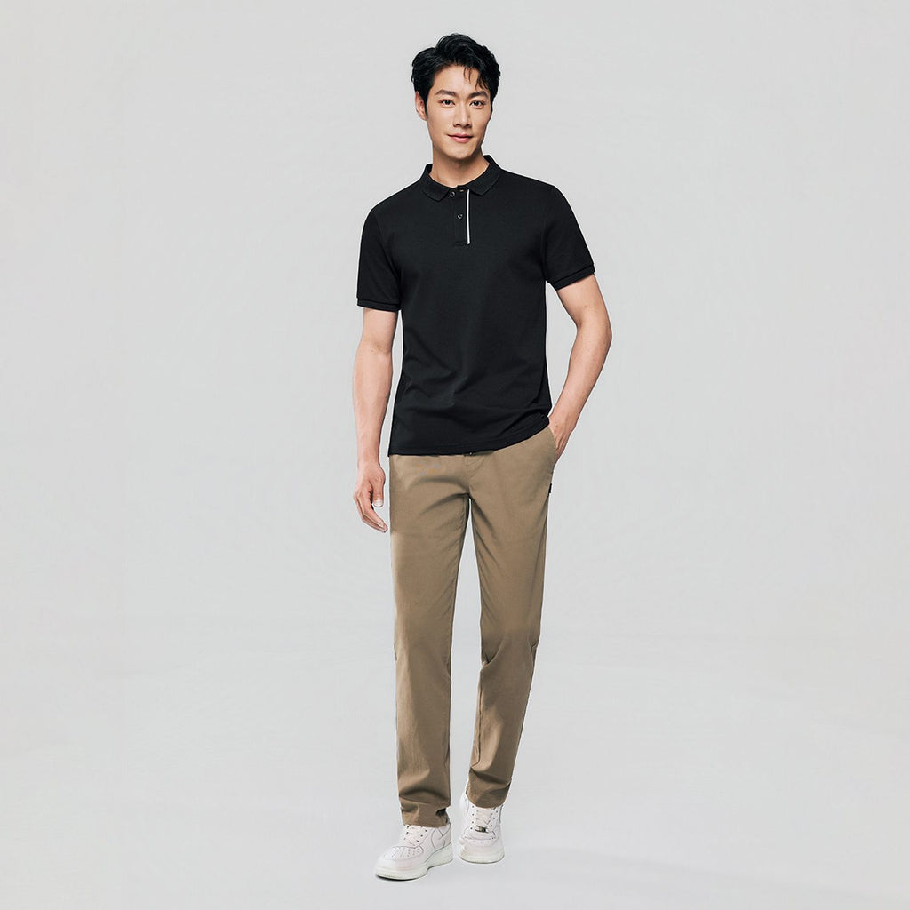 Men Slim Cotton Nylon Pique Polo
