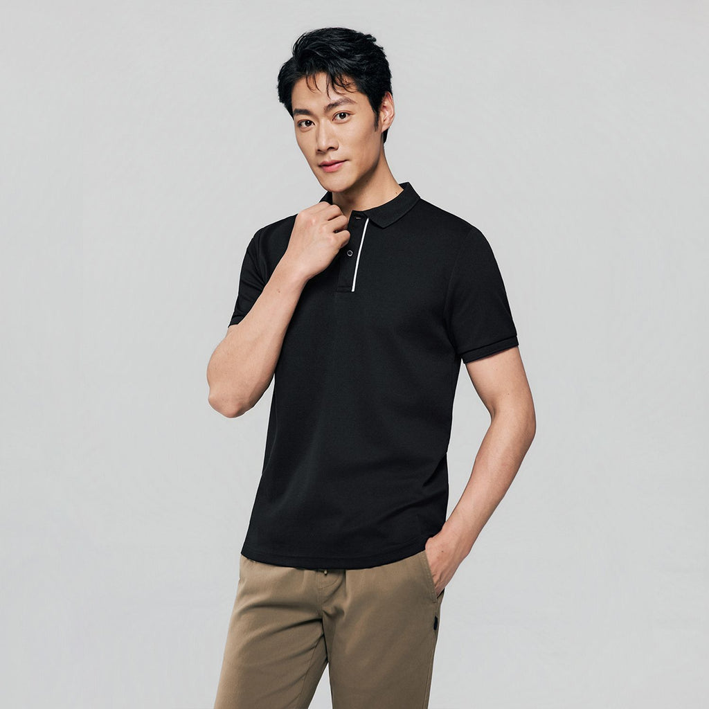 Men Slim Cotton Nylon Pique Polo