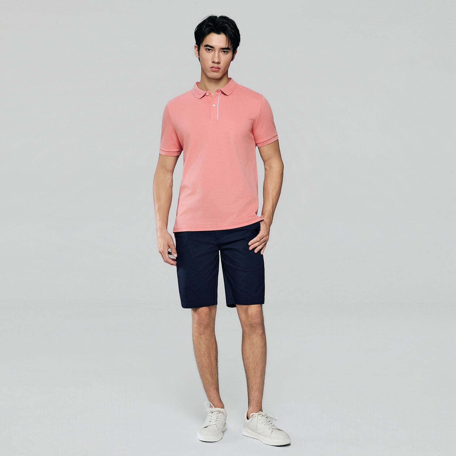 Men Slim Cotton Nylon Pique Polo