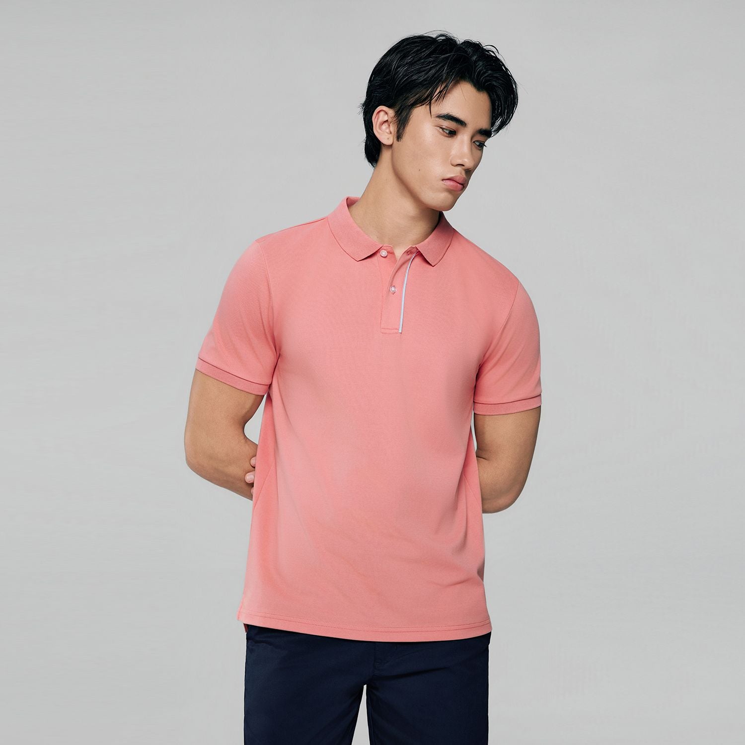 Men Slim Cotton Nylon Pique Polo