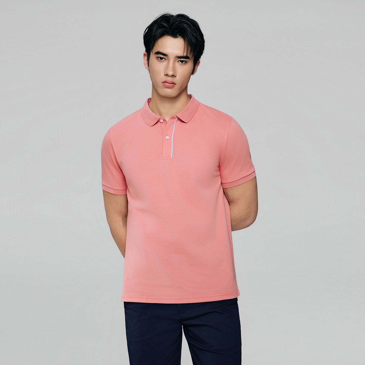 Men Slim Cotton Nylon Pique Polo