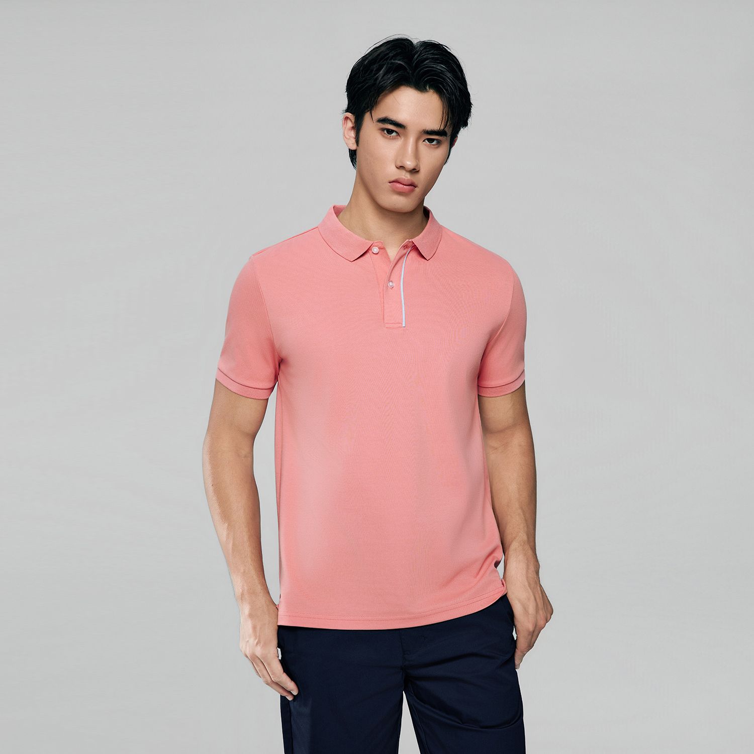Men Slim Cotton Nylon Pique Polo