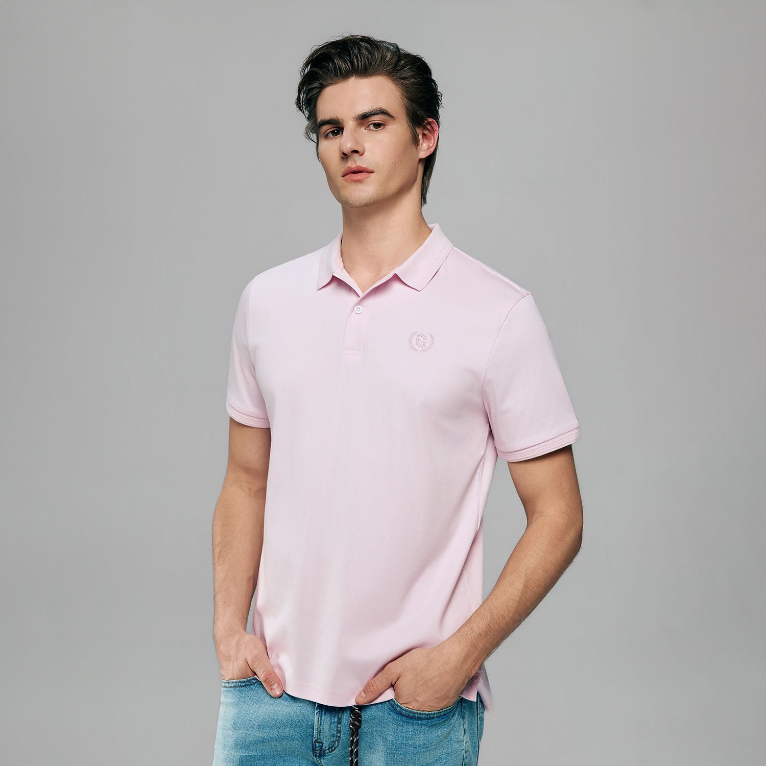 Men Slim Liquid Ammonia Cotton Polo Shirt
