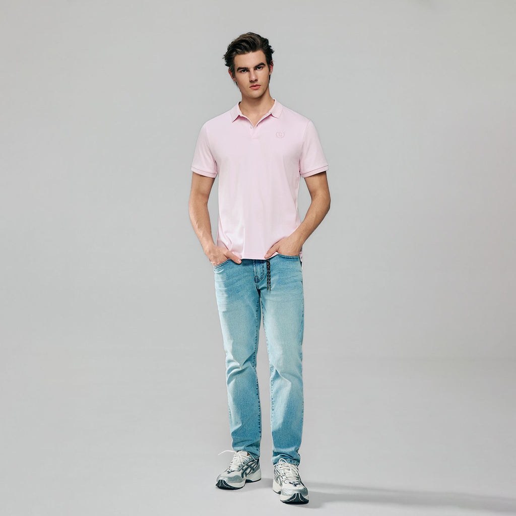 Men Slim Liquid Ammonia Cotton Polo Shirt