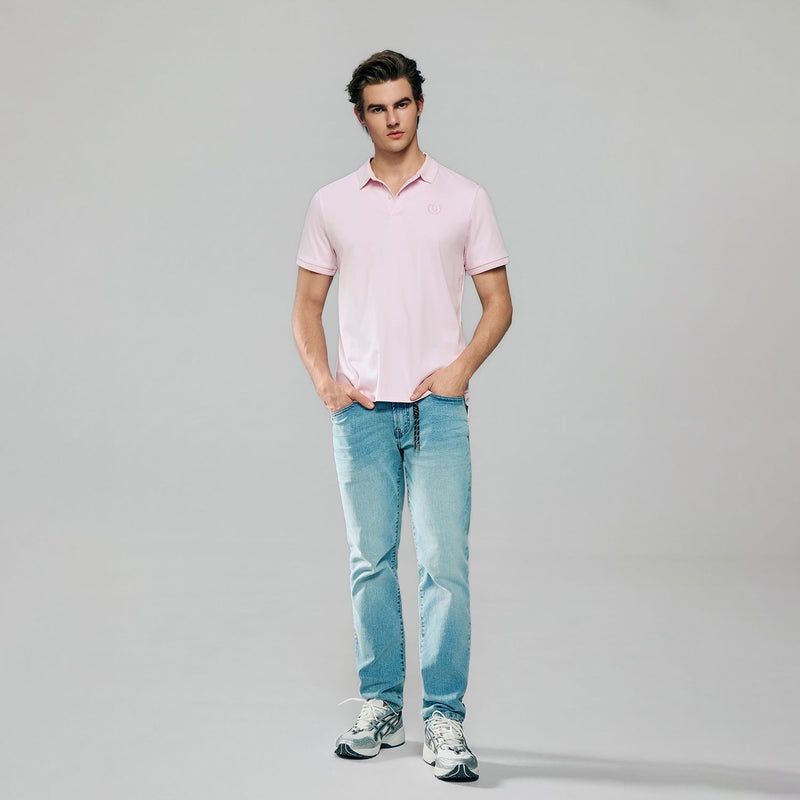 Men Slim Liquid Ammonia Cotton Polo Shirt