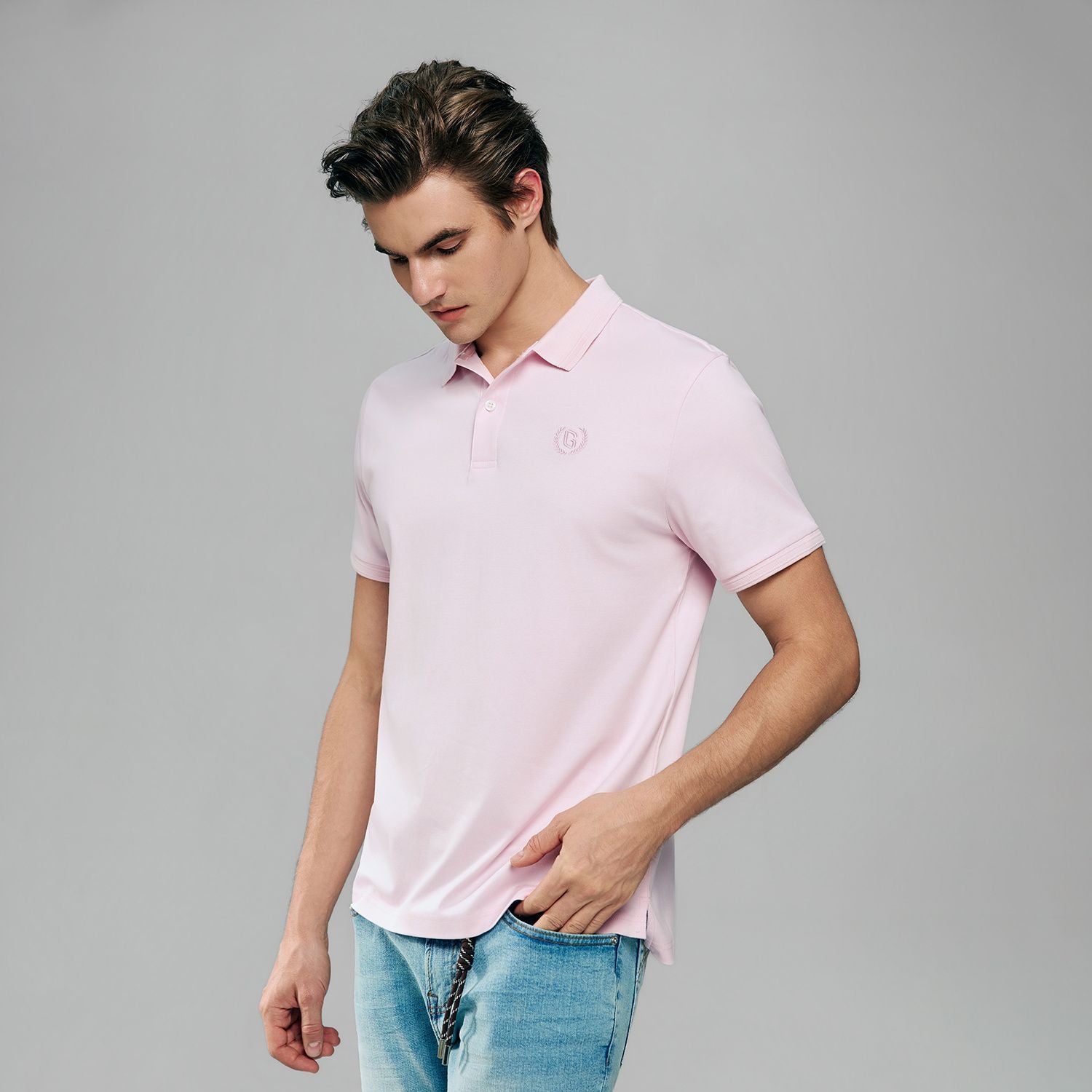 Men Slim Liquid Ammonia Cotton Polo Shirt