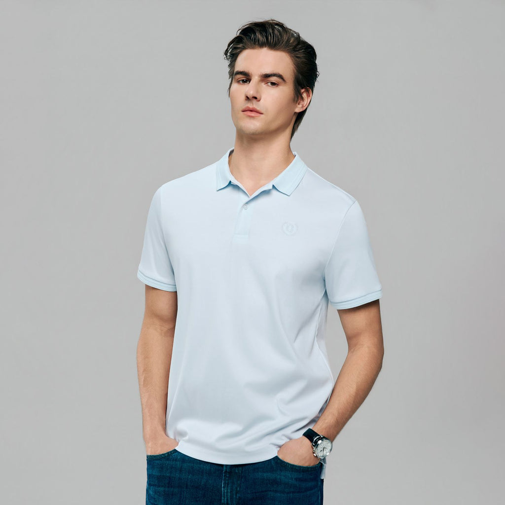 Men Slim Liquid Ammonia Cotton Polo Shirt