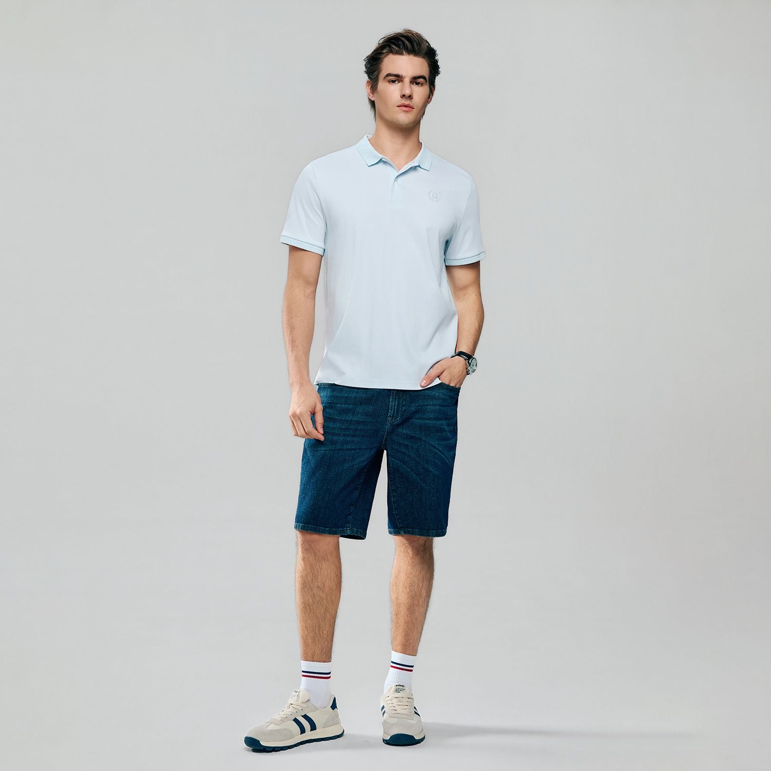 Men Slim Liquid Ammonia Cotton Polo Shirt