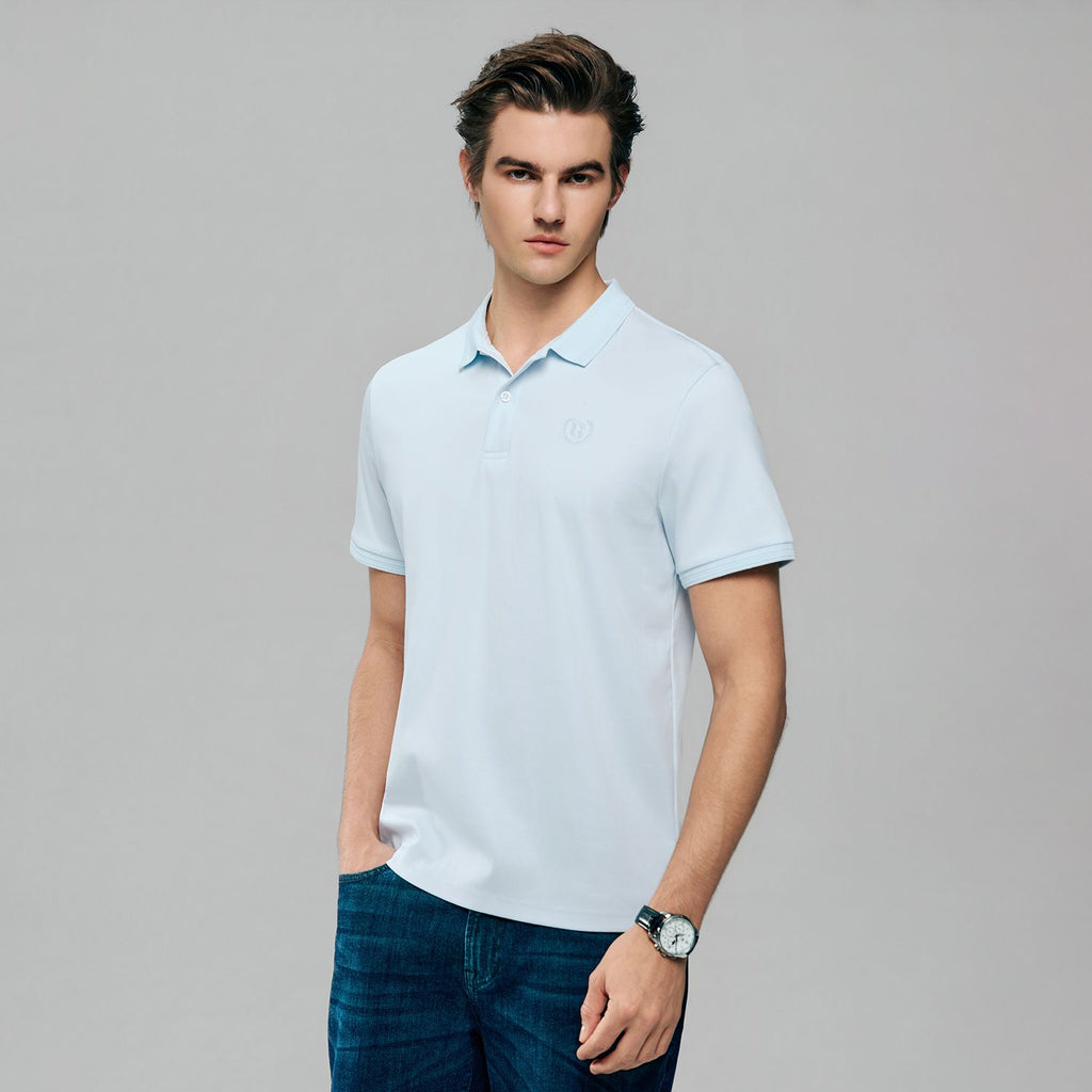 Men Slim Liquid Ammonia Cotton Polo Shirt