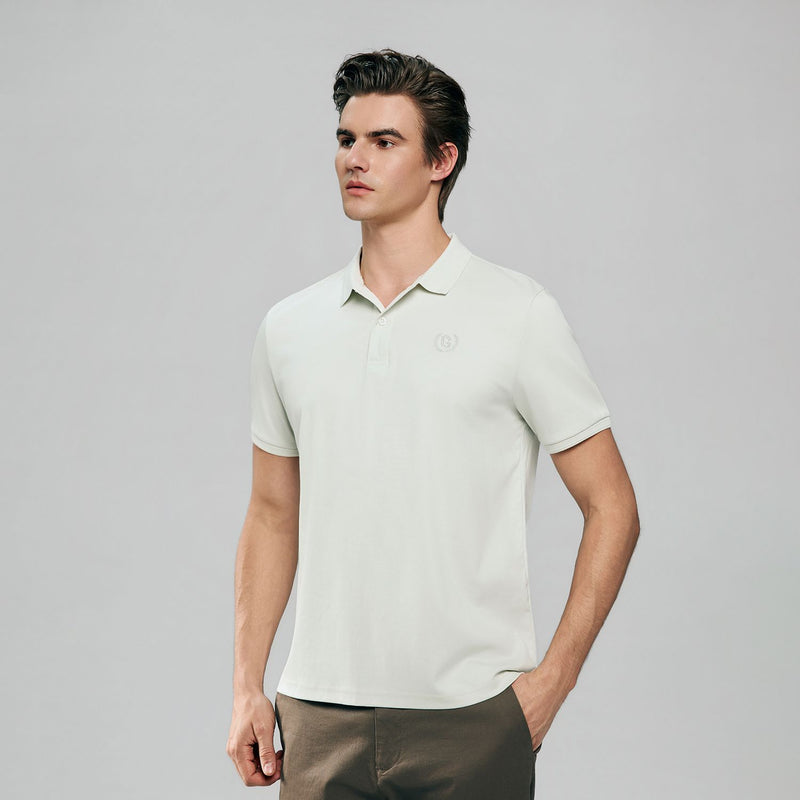 Men Slim Liquid Ammonia Cotton Polo Shirt