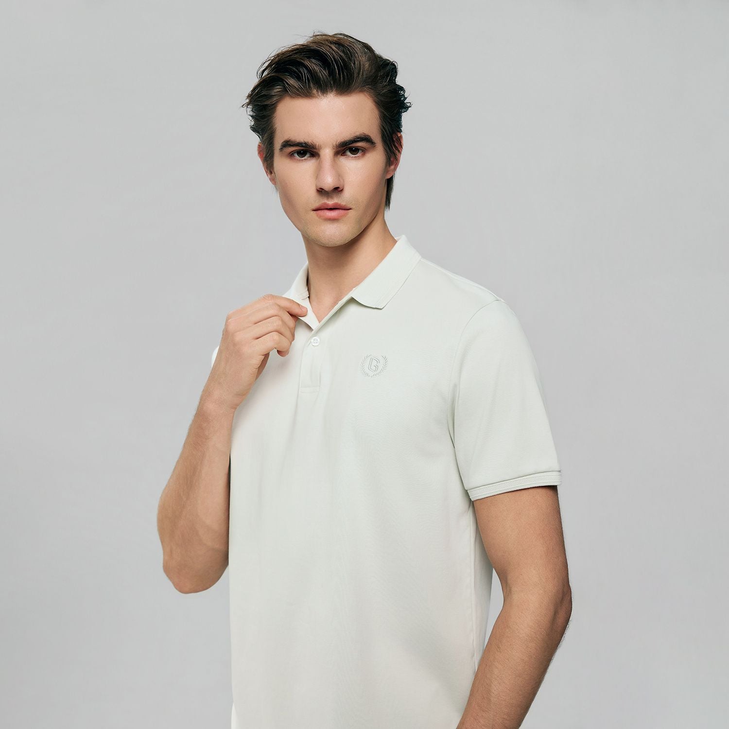 Men Slim Liquid Ammonia Cotton Polo Shirt