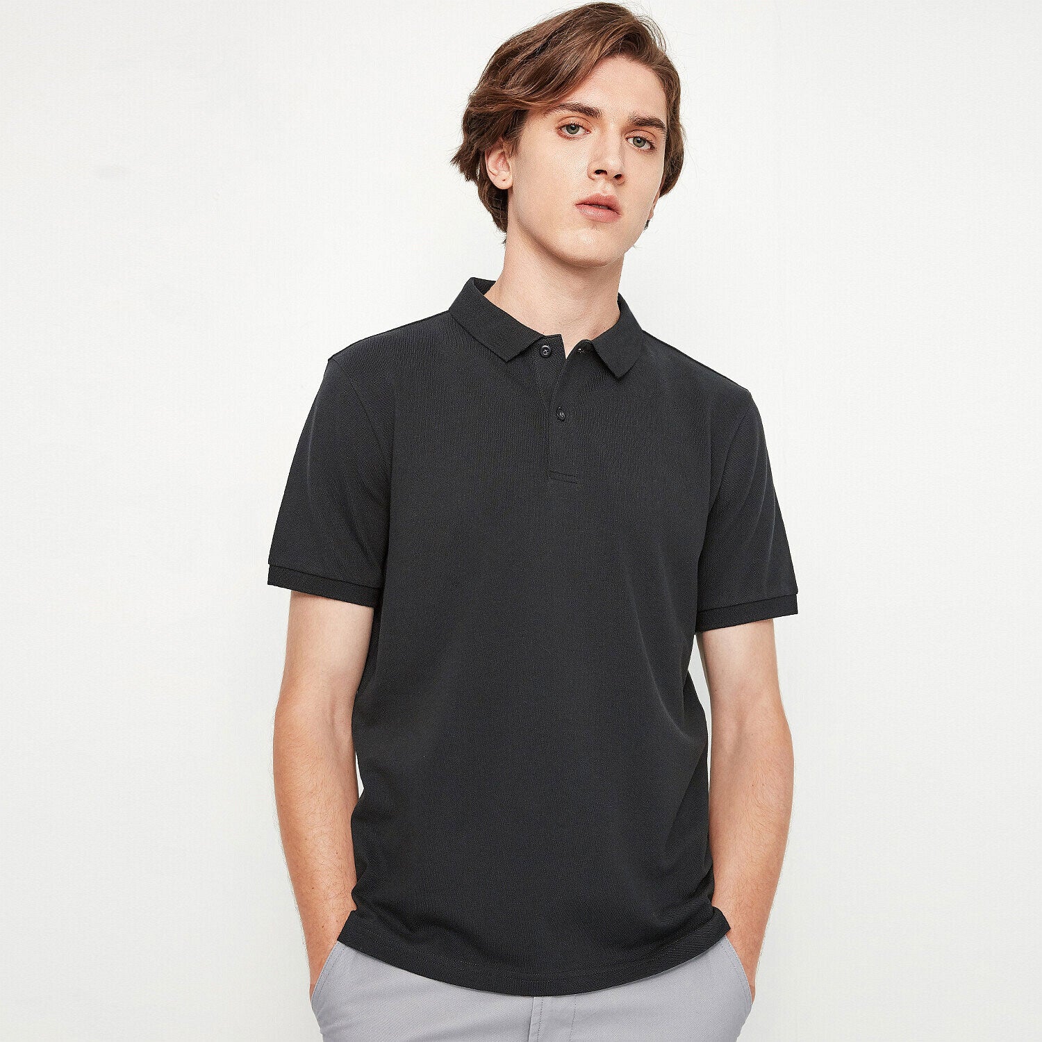 Giordano Men Solid Performance Polo-Black