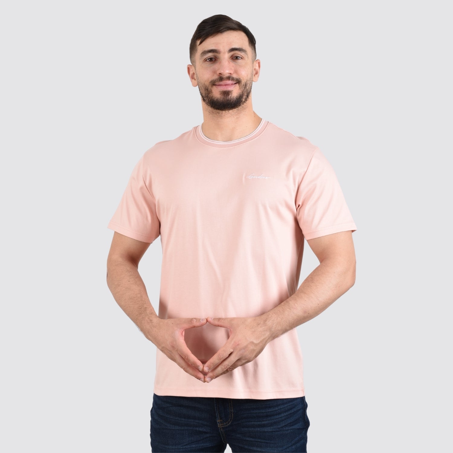 Giordano Men's Liquid Touch Signature Tee-Pink