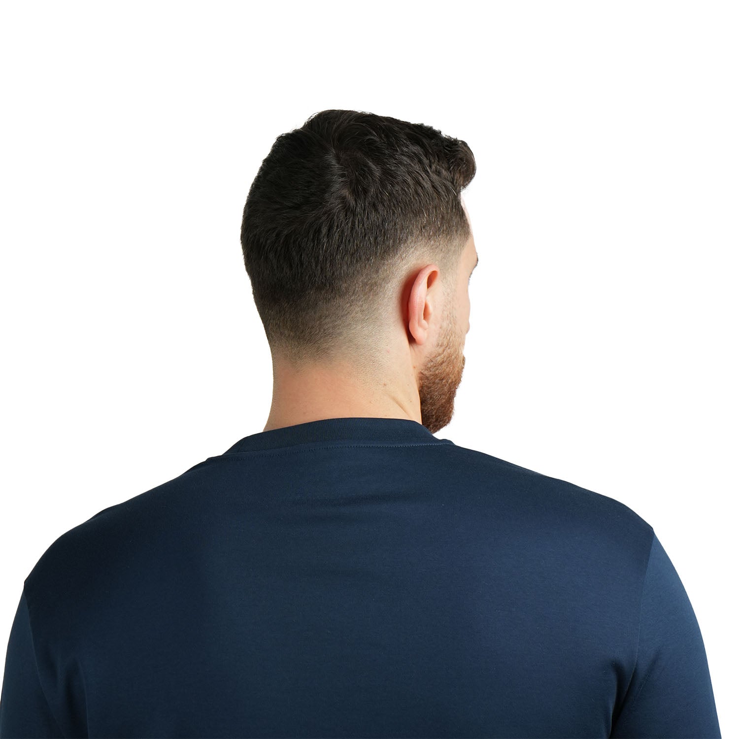 Men's Interlock Crew Neck Long Sleeve Slim Fit Embroidery Liquid Touch Smart Collar Tees