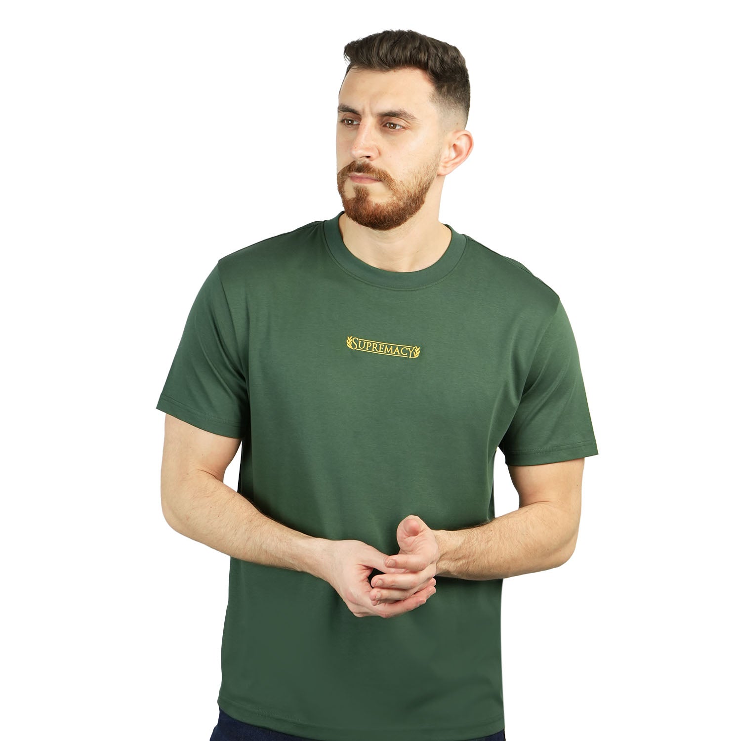 Giordano Giordano Men's Slim Fit Cotton Tee - Liquid Touch Comfort-Green