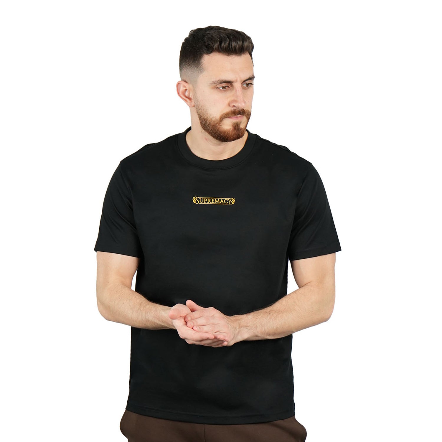 Giordano Giordano Men's Slim Fit Cotton Tee - Liquid Touch Comfort-Black