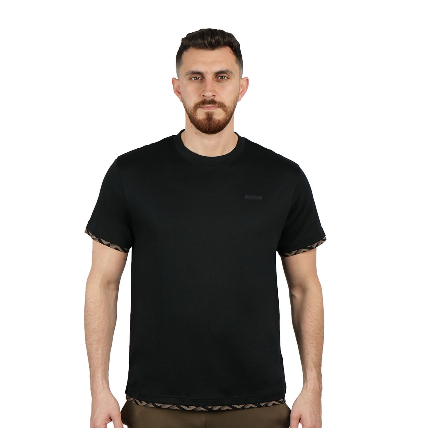Giordano Giordano Men's Slim Fit Cotton Tee - Liquid Touch Comfort-Black